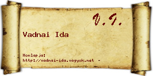 Vadnai Ida névjegykártya